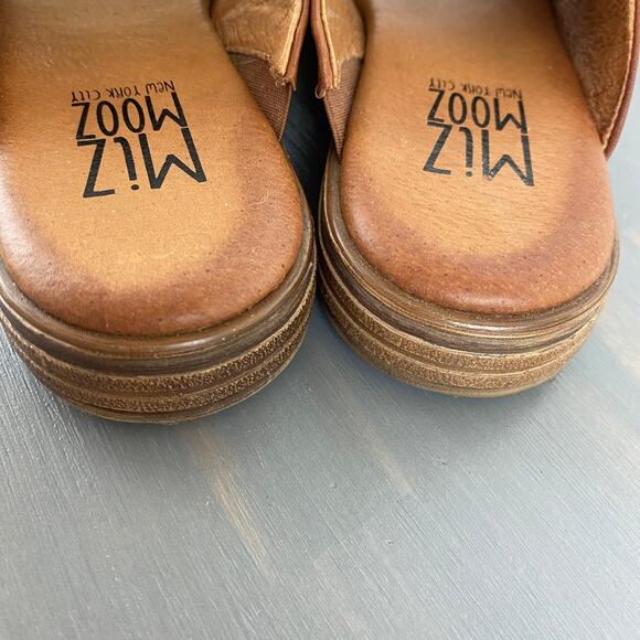 Miz Mooz Dandelion Slide Sandals Women EU36 US 6-6.5 Wide Width Brown Leather - Picture 5 of 10